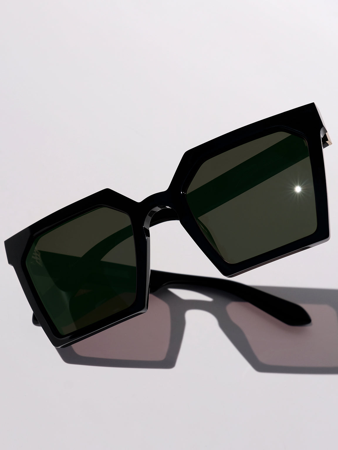 double down, obsidian black, luxury sunglasses, oversized square glasses, designer eyewear, black sunglasses, black glasses, olive green, gold details, gemstone inspired eyewear, mythology, art deco, goddesses, woman owned business, ancient egypt, ancient greece, aztec mythology